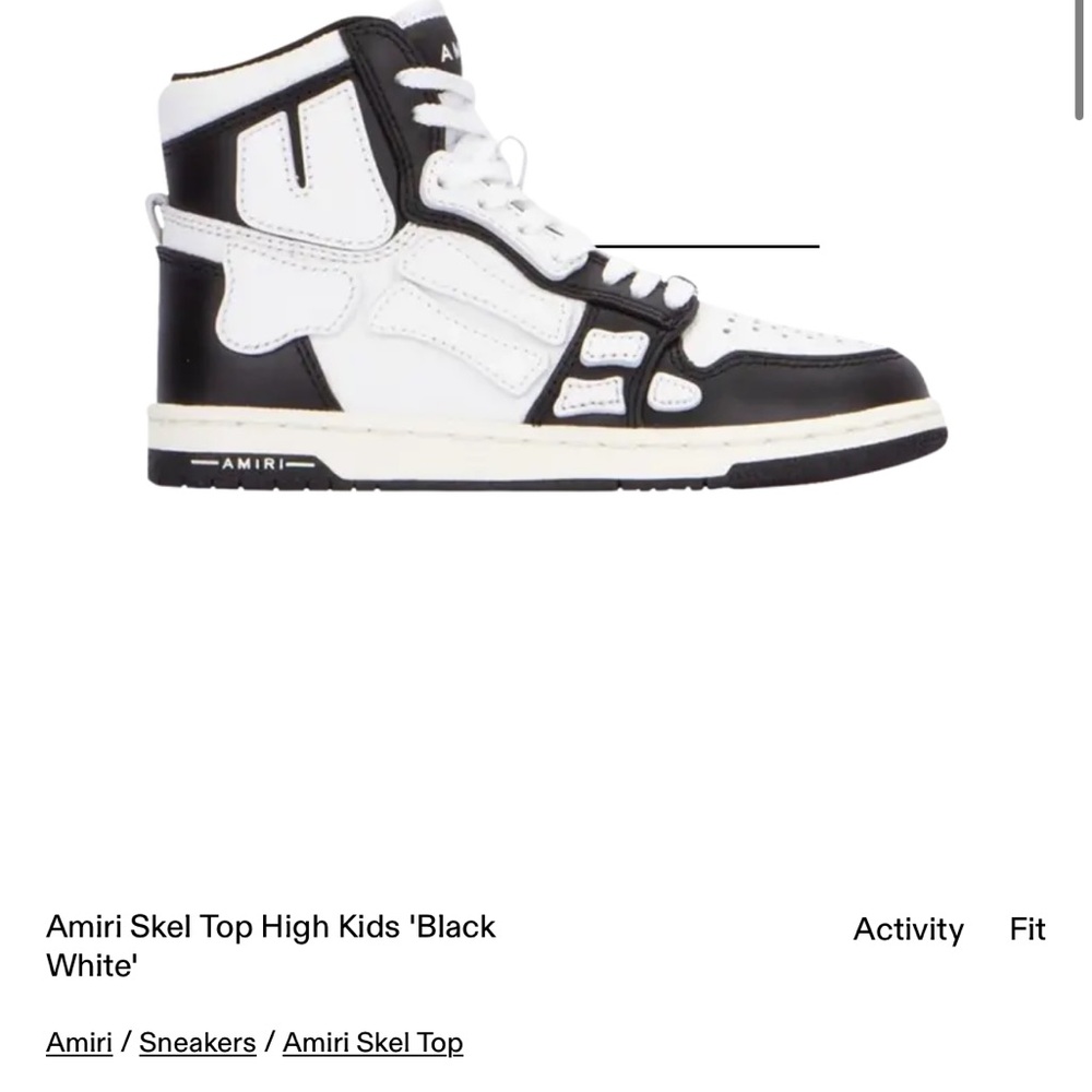 AMIRI Kids Skel Top Sneakers - Black and White